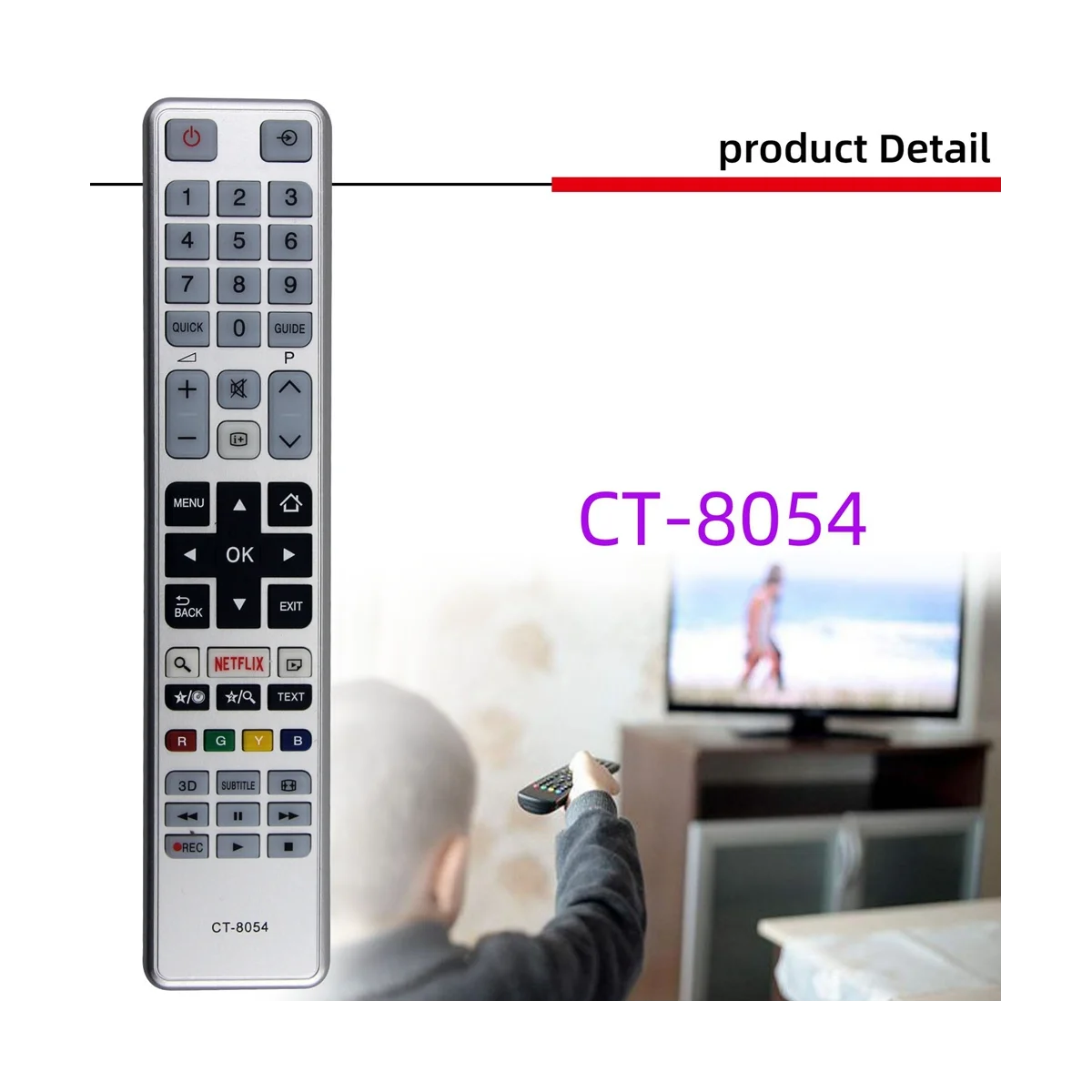 Фото CT-8054 пульт дистанционного управления для телевизора CT8054 55S3653DB №2