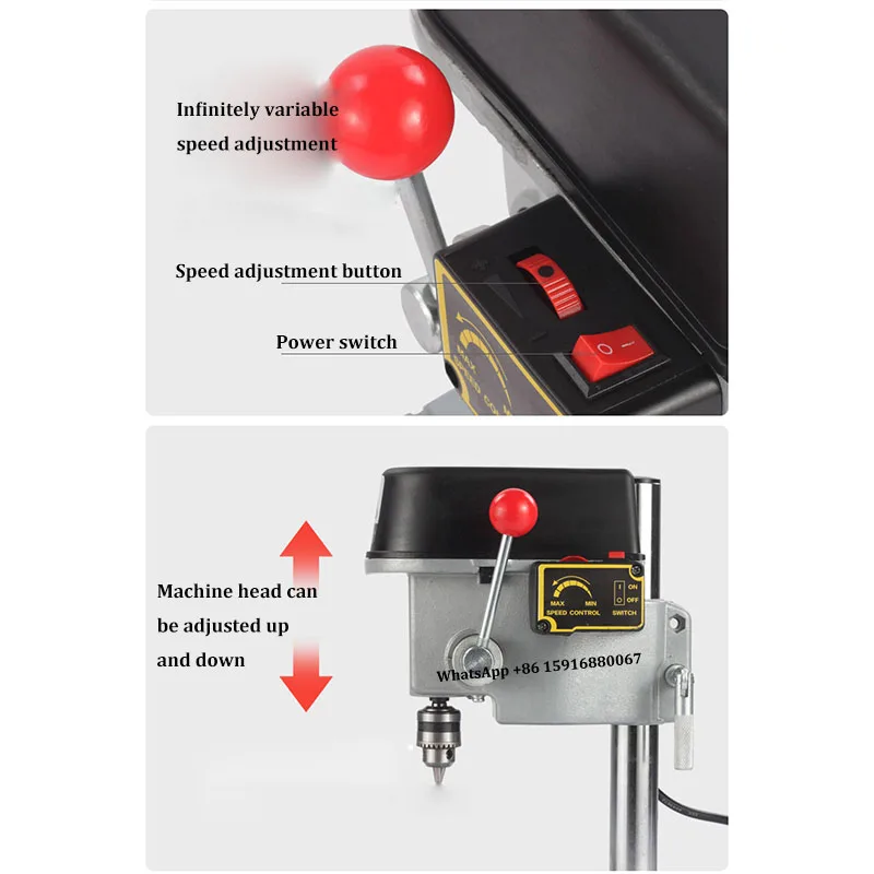 3-Speed Benchtop Drill Press Electric Bench Wood Drilling Machine for DIY Creation Small and Precise Work 4