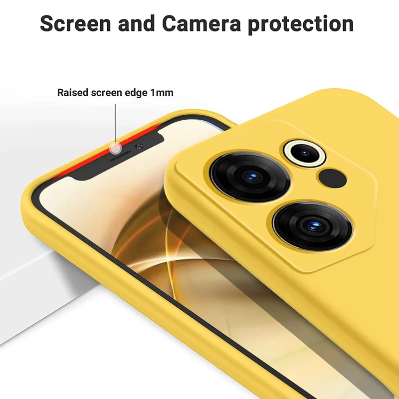 ELVEV Shockproof Liquid Silicone Protective Phone Cover with Microfiber Cloth Layer