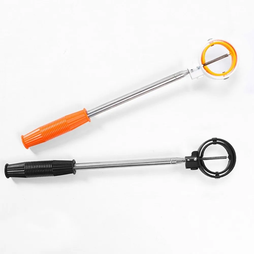 Double Ring Telescopic Golf Ball Retriever Adjustable Locking Golf Ball Picker Stainless Non-Slip Handle