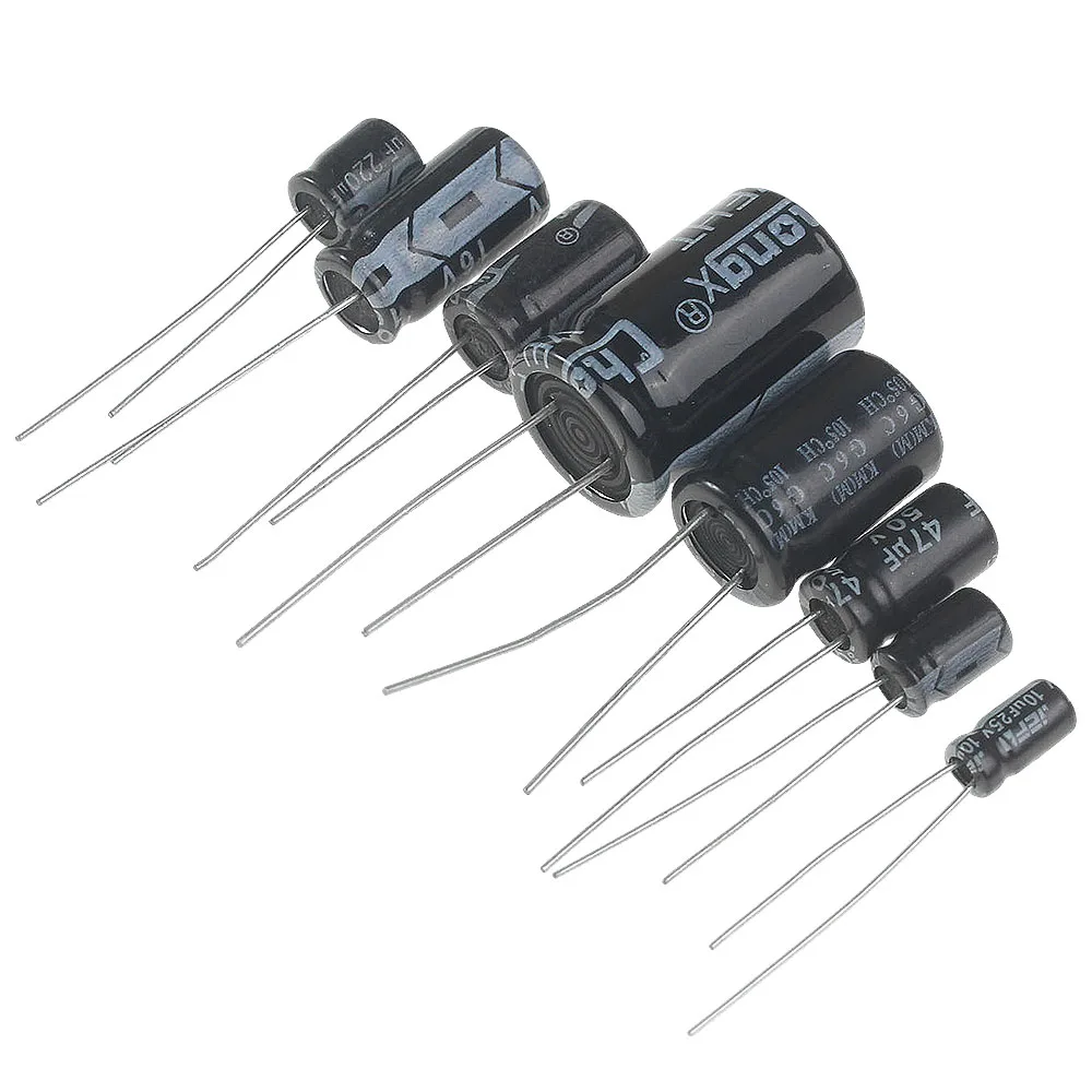 

125PCS 25 Values Electrolytic capacitor assorted kit 16V 25V 50V 1uF-2200uF DIY Electronic Components Set 10uf 47uf 100uf 220uf