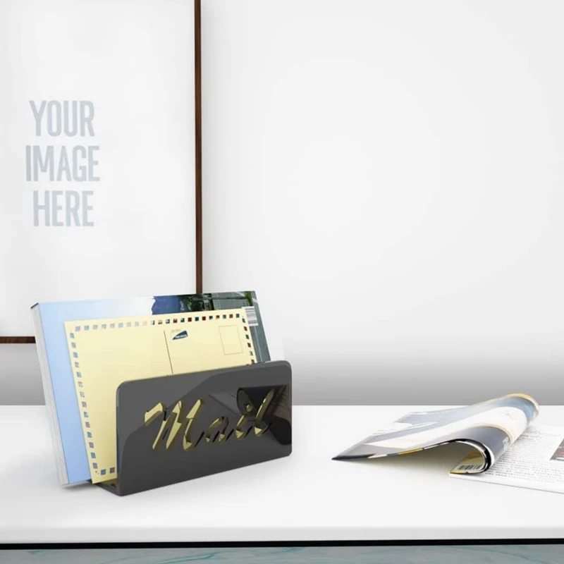 E-Easy To Use-Mail Organizer 카운터탑 메일 홀더 책상용 아크릴 메일 분류기 봉투 홀더 사무실용 편지 정리함