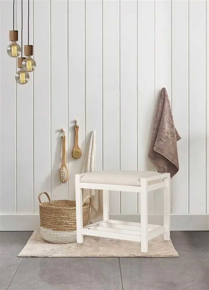 Furniture Amelia, White Vanity Stool 6
