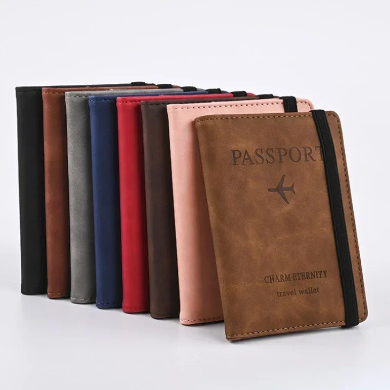 

Women Men RFID Vintage Business Passport Covers Holder Multi-Function ID Bank Card PU Leather Wallet Case Travel Accessories