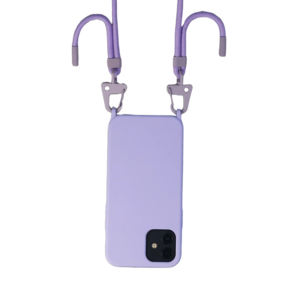 Luxury Crossbody Necklace Strap Lanyard Cord Soft Phone Case with XOUXOU Rope Cover