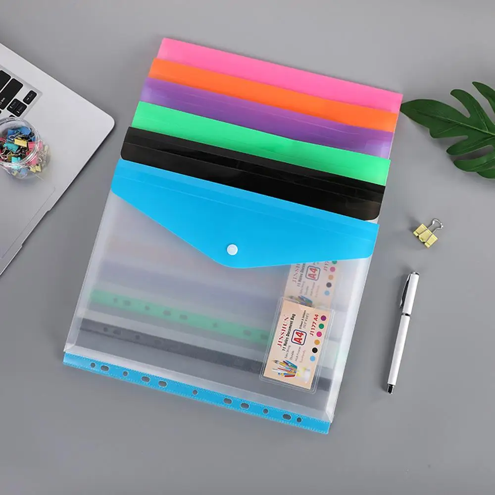 1 pz A4 Borse per documenti a fogli mobili ad alta capacità Anelli raccoglitori a 11 fori Tasche per etichette e bottoni espandibili adatte per l'ufficio scolastico - immagine 3