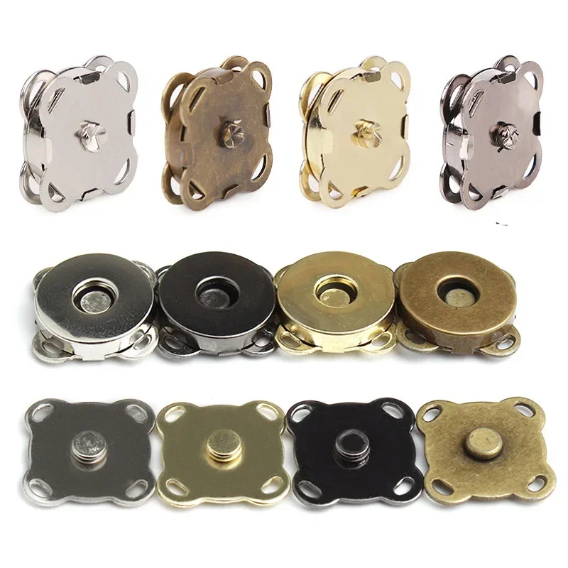 Square Magnetic Snap Fasteners Clasps Button Handbag Purse Wallet Craft Bags Parts Accessories 1-20sets