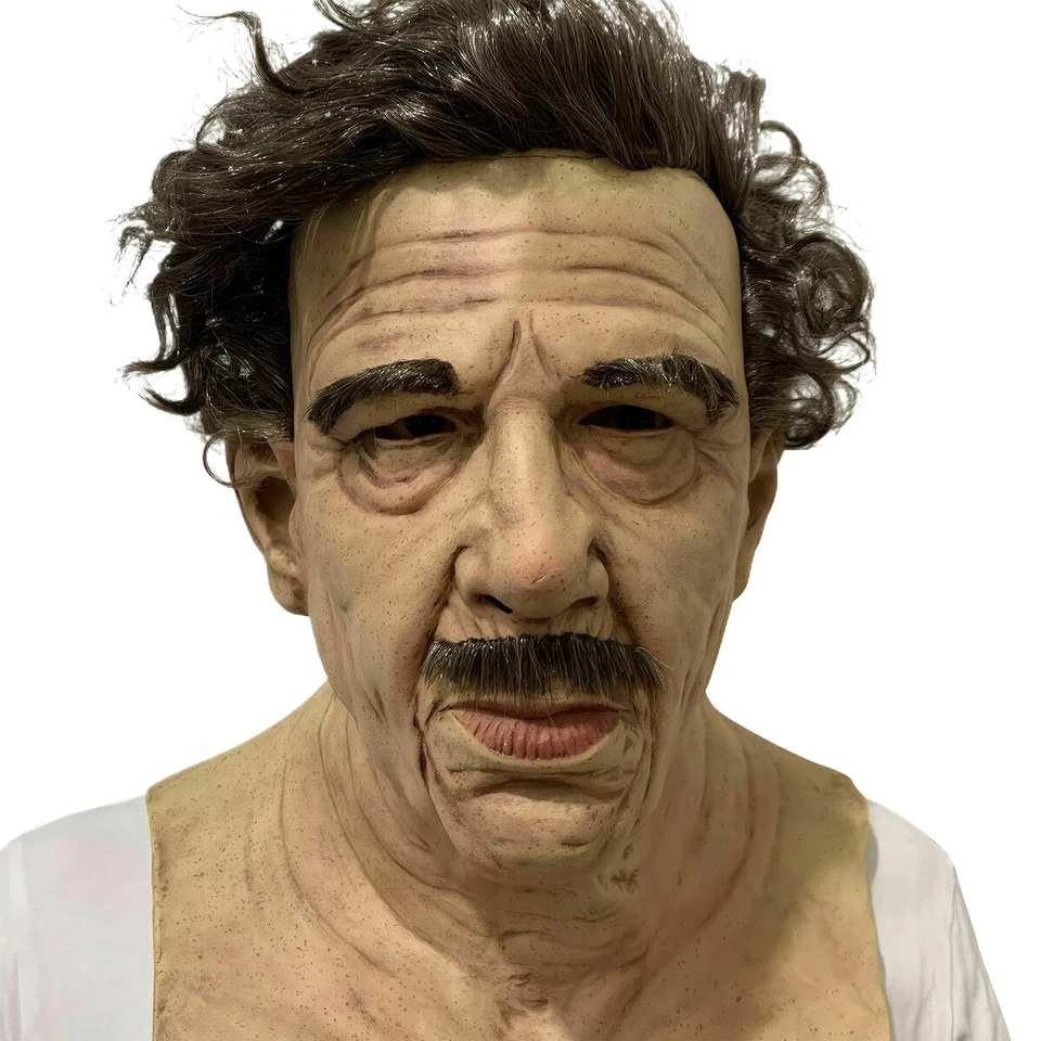 Copricapo Anziano Uomo In Silicone Realistico Per Halloween - Maschera Volto Rughe Con Occhielli Nascosti, Accessorio Per Feste In Costume E Scherzi