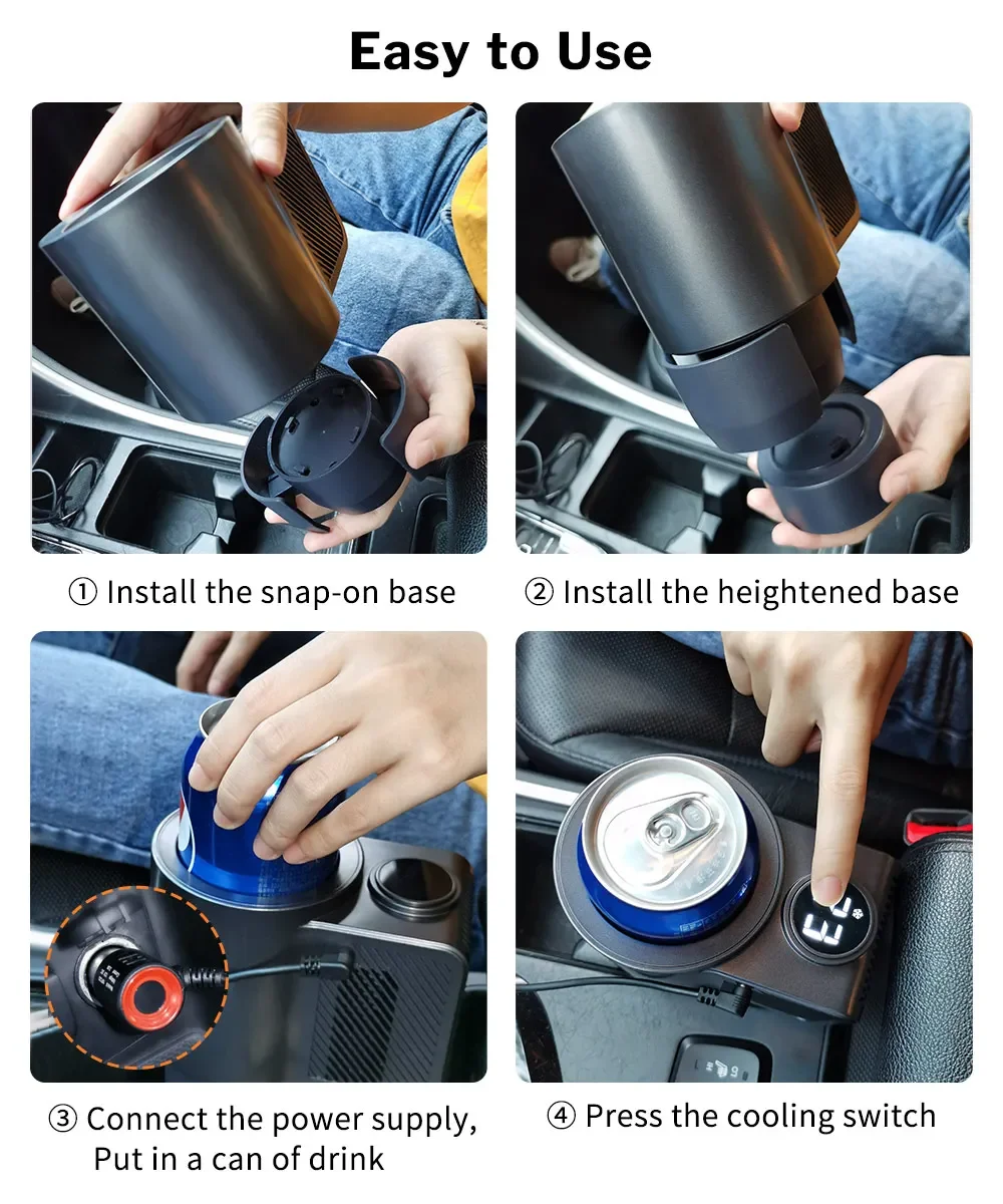 Car Cup Cooler Warmer Smart Hot and Cold Cup 2 in 1 Car Drinks Cooling and Heating Car Cup Cooler/Warmer Drinks Traveler Portable Mug Holder