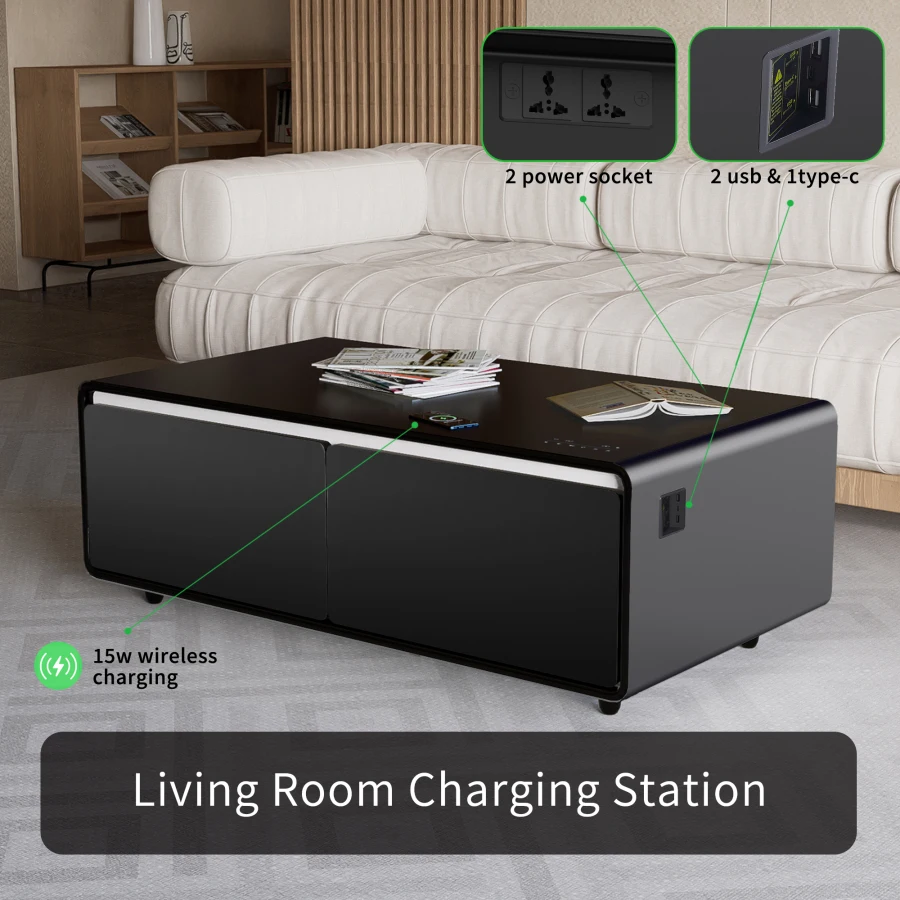 Sobro smart coffee table 2024 with refrigerator stores
