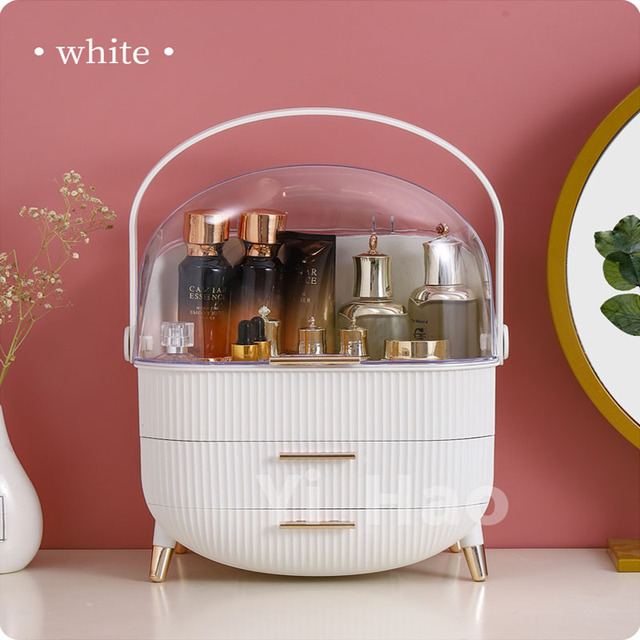 cosmetic storage box large capacity skin care dressing table high-definition cosmetic mirror dust-proof storage box