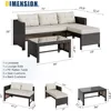 3 Piece Patio Furniture Sets, All-Weather PE Wicker Outdoor Sofa Couch Sectional Set, Small Conversation Set for Garden/Patio 2