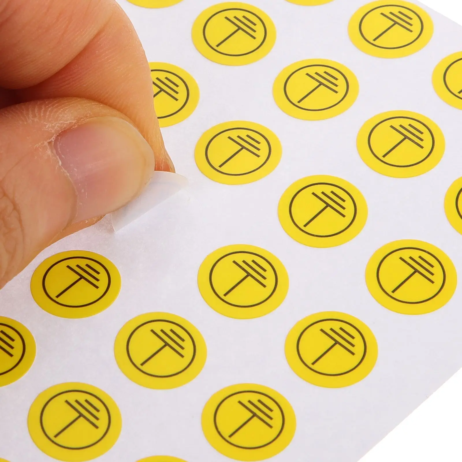 Beschermende aarding sticker, vel, wit zwart Beschermende aarding sticker, vel, wit zwart