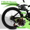 20 Inch Mountain Bike 7 Speed Gears, Adjustable Seat Kids' Bike with Mudguards Kettle Holder Kettle for Boys Girls 8-13 years