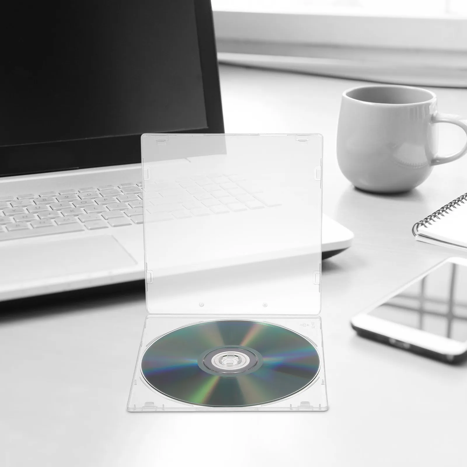20Pcs 투명 Cd Dvd 케이스 박스 슬림 플라스틱 주최자 보관 상자 음악 영화 게임 Cd Dvd 클리어 용 보호 커버