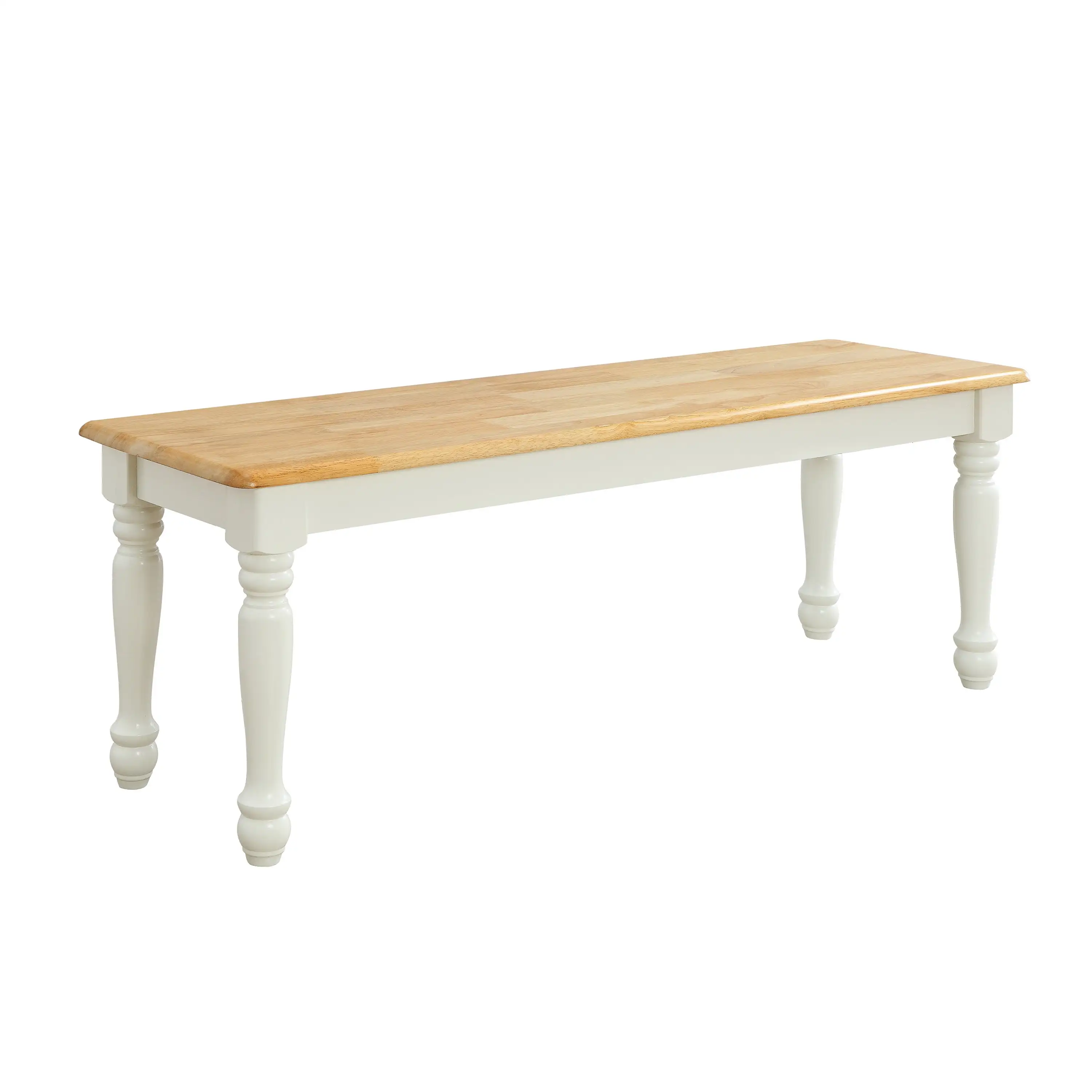 

Better Homes & Gardens Autumn Lane Farmhouse Solid Wood Dining Bench, White and Natural Finish