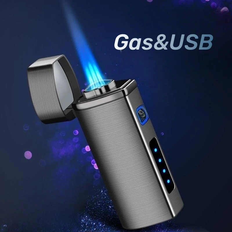 

2023 New Upgrade Gas And Electric LED Battery Level Display Cigar Lighter Cigarette Accessories USB Recharging Ignition Guns