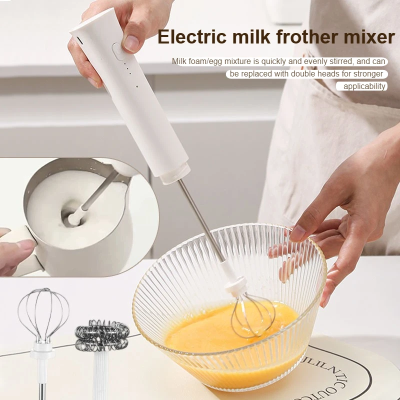 Multi functional handheld electric milk frother, rechargeable model, portable coffee frother, household kitchen small egg beater 1