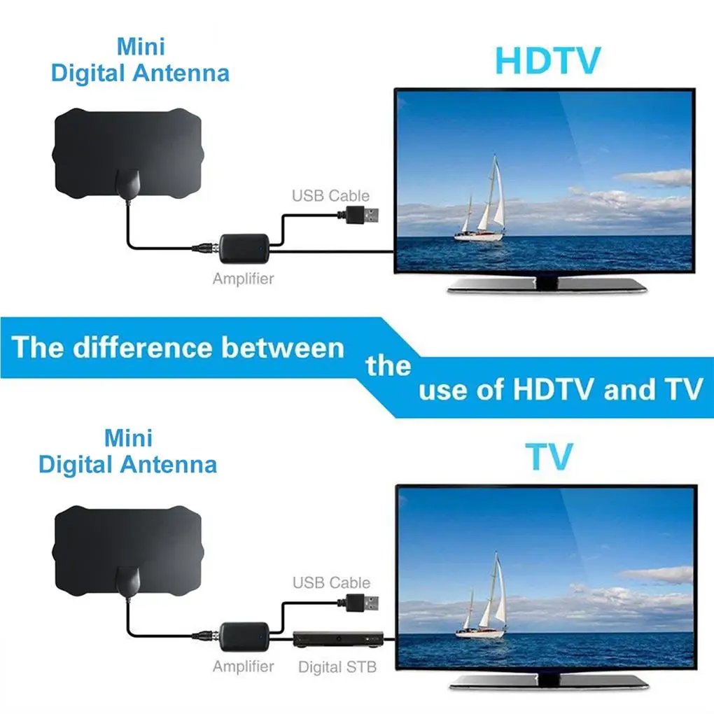 

4K TV HD Digital Antenna Support Local Channels All Type Television Indoor Smart Switch Amplifier HD Signal Booster