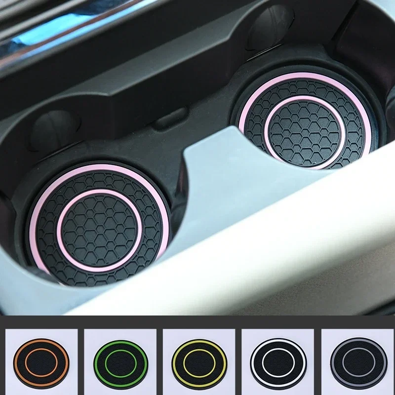 2pcs Double Circle Universal Car Cup Holder Coasters Non-Slip Anti-dust Insert Auto Car Cup Mat Interior Accessories cup holder coasters cup holder inserts car coaster pads