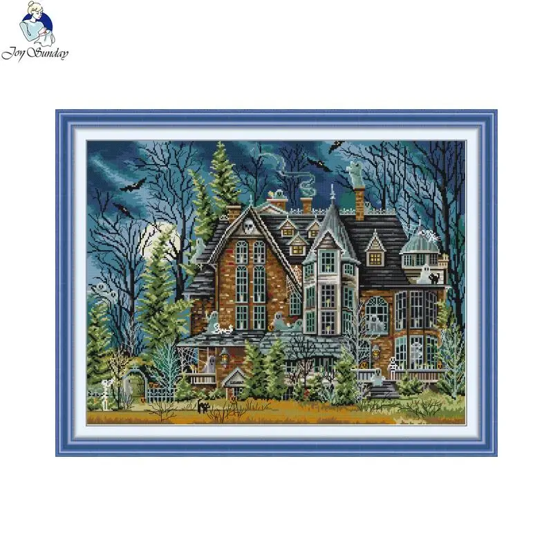 JoySundayLandscapePrintedCanvasCrossStitchKitEmbroidery