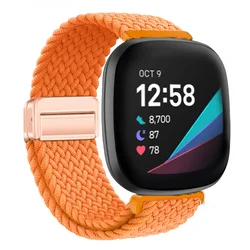Premium Nylon Loop Magnetic Replacement Wristband - Versatile and Stylish - Fitbit Versa 4 3 (1 orange)