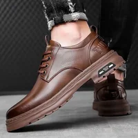 Casual Leather oes Soft Bot Lace-Up Work oes Spring Autumn Faion Briti Sle Men's oes Comfortable Breathable
