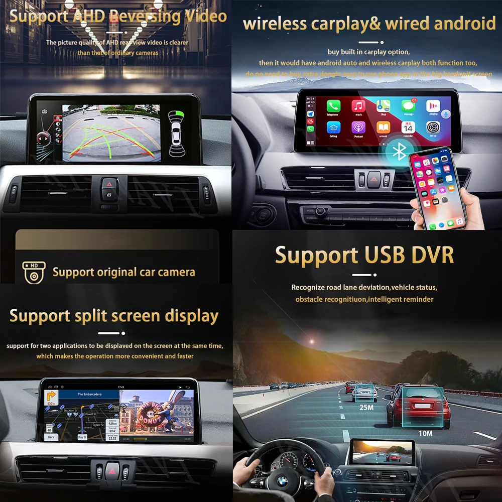 Android 13 DSP For BMW X1 E84 2009-2015 ID8 CIC iDrive Car Auto Player GPS Radio Navigation Stereo Video Multimedia IPS Screen