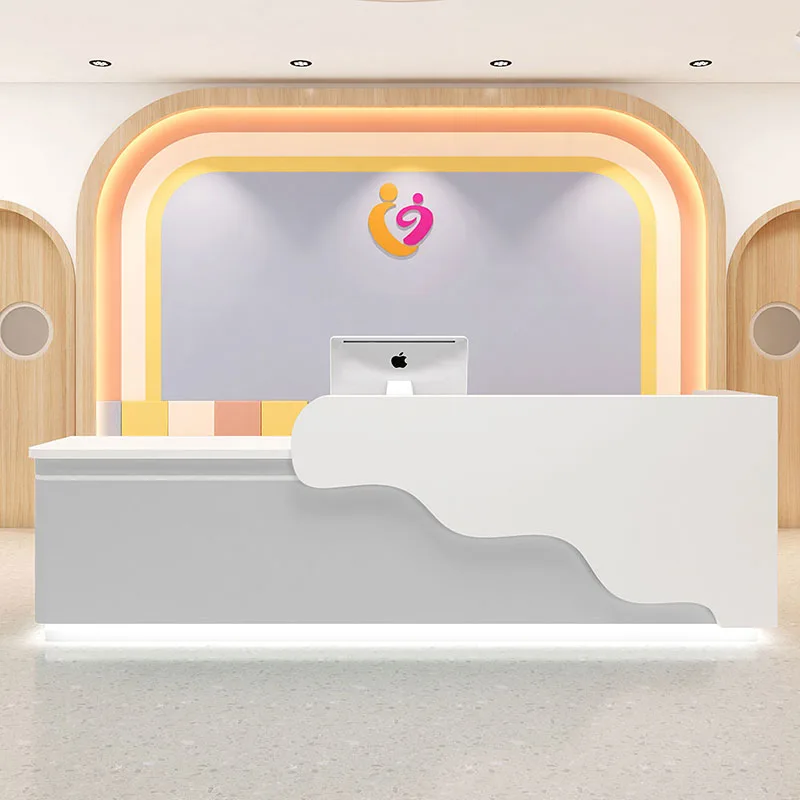 Diy Reception Desks Podium Salon Service Shop Cashier Table Coffee Bar Counter Rezeption Desk Beauty Office Reception Furniture