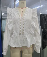 Spring/Summer 2026 New Arrivals: European-inspired Women's Casual Elegant Puff Sleeve Ruffled Blouse Top for Everyday Wear - Image 6