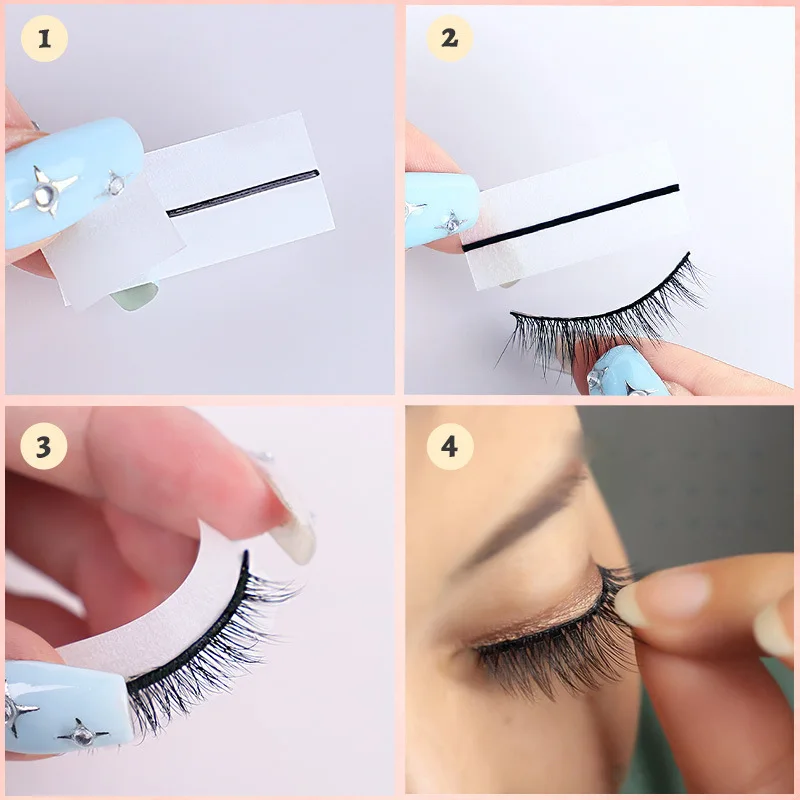40Pcs/Box Reusable Self-Adhesive Glue-Free Eyelash Glue Strip No Glue Hypoallergenic False Eyelashes Extension Tape Makeup Tools 2
