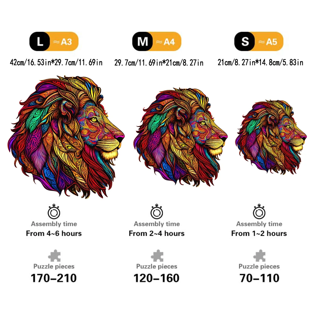 Wooden Jigsaw Puzzles Wooden Puzzle Toys Educational Puzzles Animals Wooden Puzzles Lion