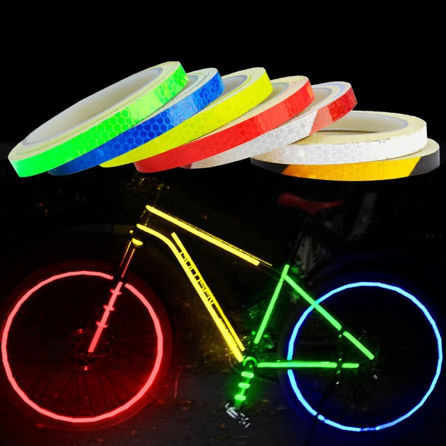 8meters Bicycle Wheels Reflect Fluorescent MTB Bike Reflective Sticker  Strip Tape For Cycling Warning Safety Bicycle Wheel Decor - AliExpress