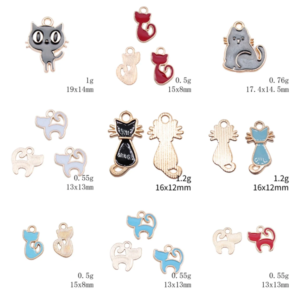

Lot Enamel Charms Kitten Jewelry Materials Diy Accessories