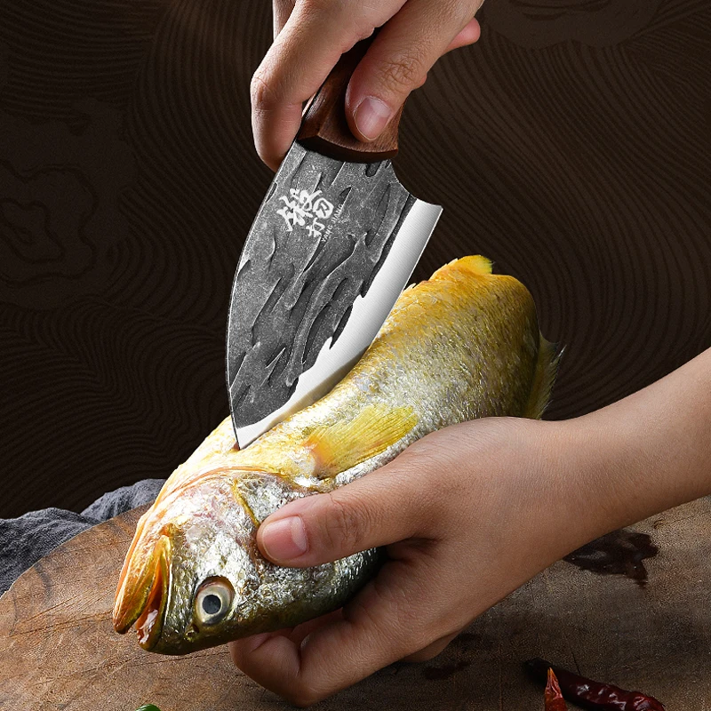 Household Mini Vegetable Slicing Knife Kitchen Meat Cleaver Bone Cleaver Stainless Steel Barbecue Knife Fish Carving kitchen knife meat cleaver