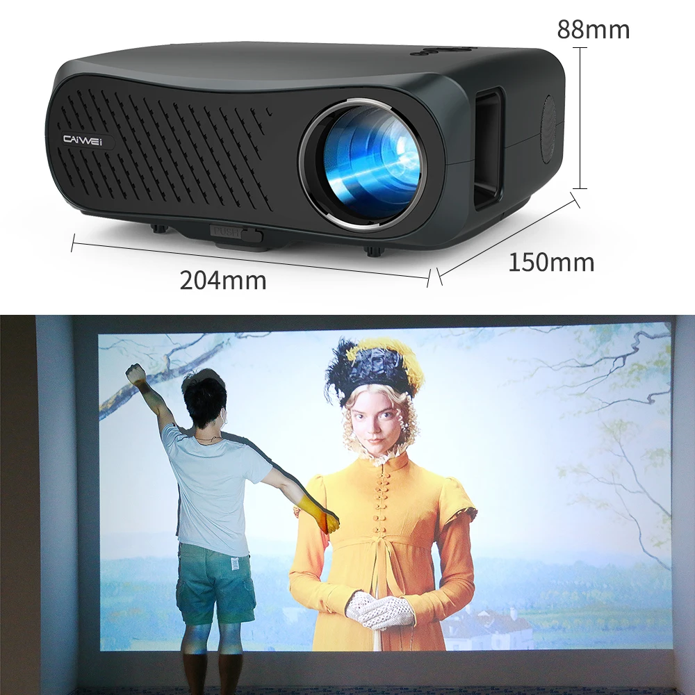 CAIWEI 900DAB Video Projector Android 6.0 System 1080P Native Resolution Miracast 200 Inch Home Theater Led Projector Beamer digital projector