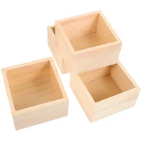 4 Pcs Lidless Storage Boxes Handicraft Wooden Boxes Small Crates Unfinished Wood Crate Jewelry Gift Boxes Containers Display 1