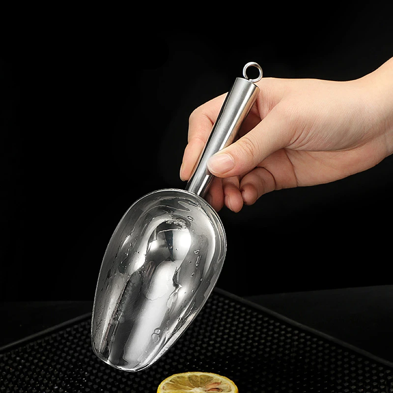 Stainless Steel Ice Cube Scoop Bar et Kitchen Spice Candy Shovel Household Grain Flour Ice Scraper Party Kitchen Accessories