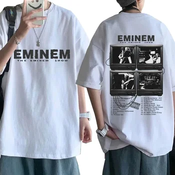Rapper Eminem Music Album T Shirt World Tour Gift for Fan Graphic T-shirt Men Women Vintage Oversized classic Tshirts Streetwear 1