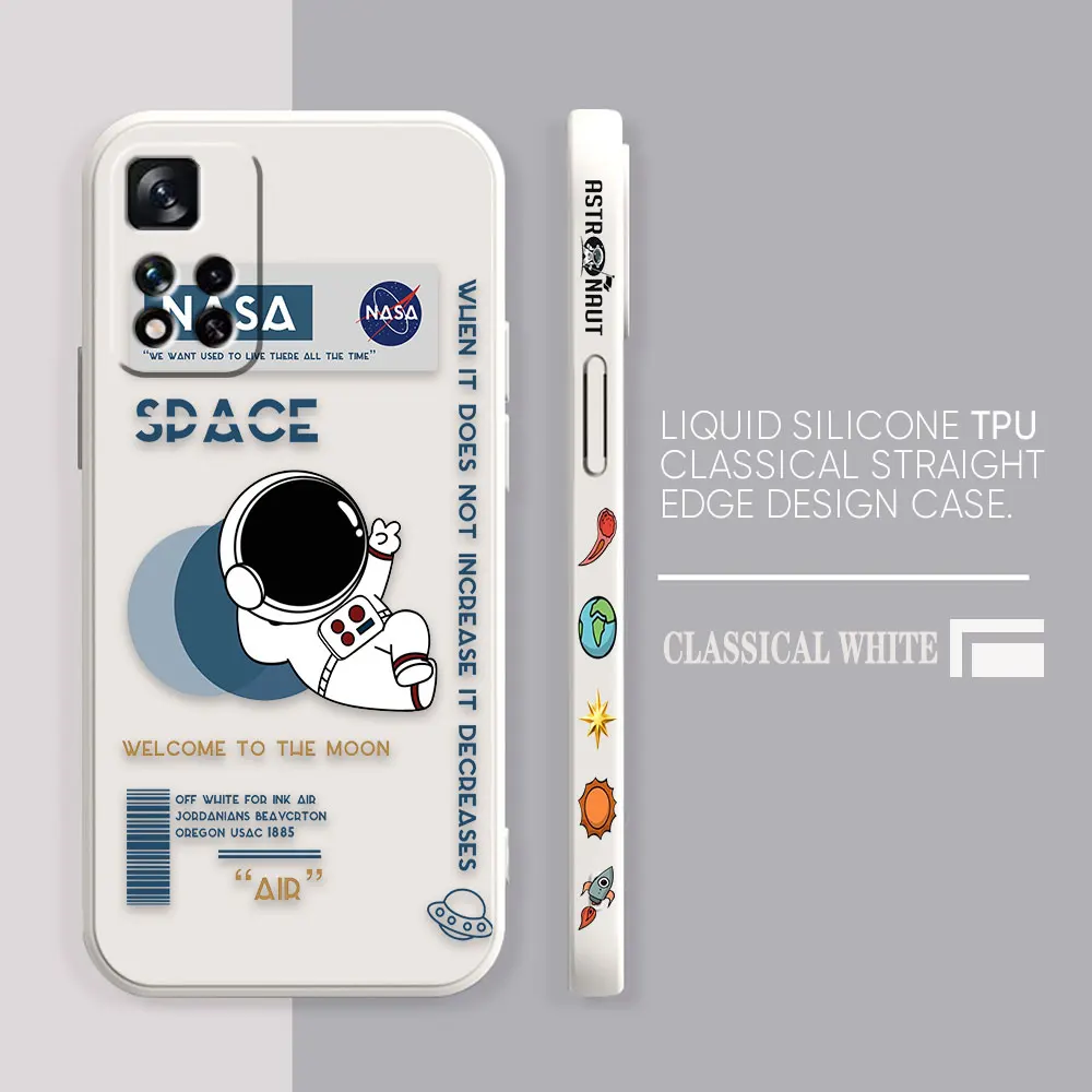 thumbnail image 1 of Case For Redmi Note 12 11 11T 11R 11E 10 9 8 7 7S PRO PLUS 4G 5G Simple Liquid silicone Case Funny Astronaut Spacewalk, 1 of 5