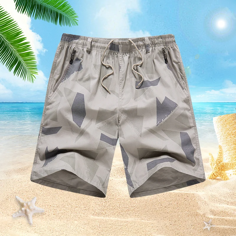 Men's Casual Shorts Pants Quick Dry Beach Shorts Y2K Fashion Zipper Pocket Swimsuit Relaxed Fit Drawstring  Jogger Shorts