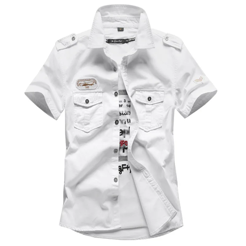 Summer Men's Short Sleeve Shirts Oversized Pure Cotton