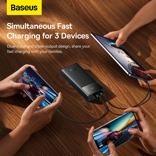 Baseus PD 20W Power Bank 30000mAh Fast Charge For iPhone Xiaomi Poco 20000mAh 22.5W Portable External Battery Charger Powerbank 5