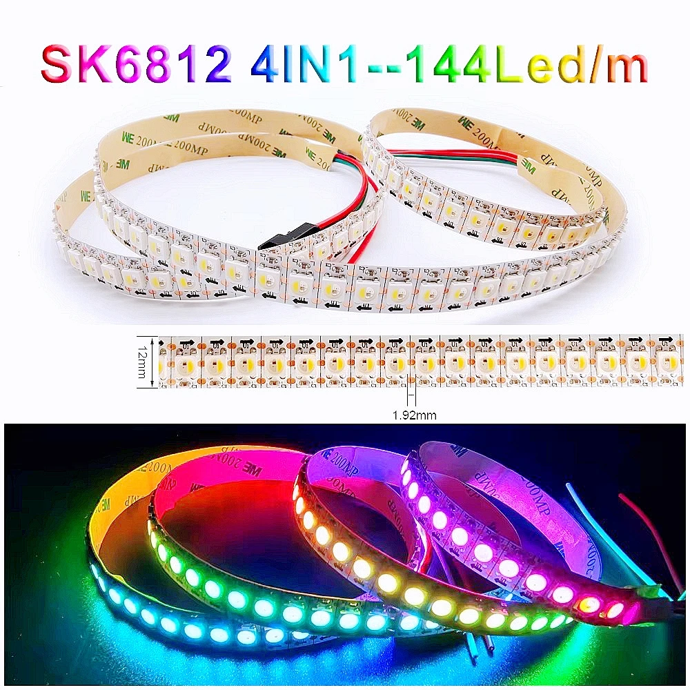 SK6812 RGBW LED 스트립 조명, 개별 주소 지정 가능 RGBWW LED 조명, IP30 65 67, 4 in 1, 5V 유사 WS2812B, 1 234, 5m, 30, 60 144 LED