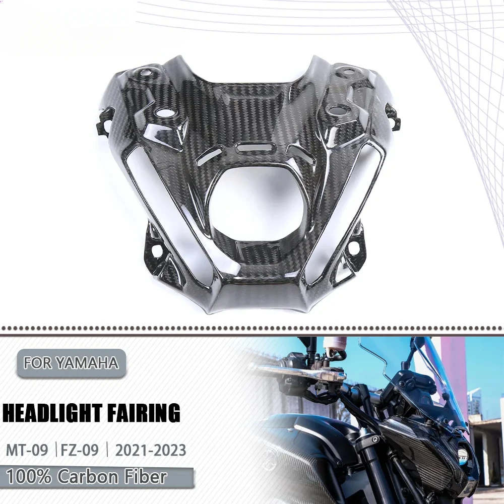 

Carbon Fiber Motorcycle Accessories Front Headlight Fairing Cover Cowl Headlight Cowl For YAMAHA MT-09 MT-09 SP FZ-09 2020-2023