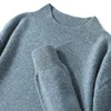 Men's Sweater Spring Autumn New 100% Merino Wool Knitted Pullover Half High Neck Solid Color Basic Tops 5