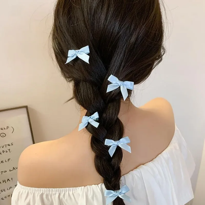 Y2k Seidenband Bowknot Haars pange für Frauen Mädchen süße süße Spitze Bogen Haars pangen Bobby Pins bunte Haars pangen Haarschmuck