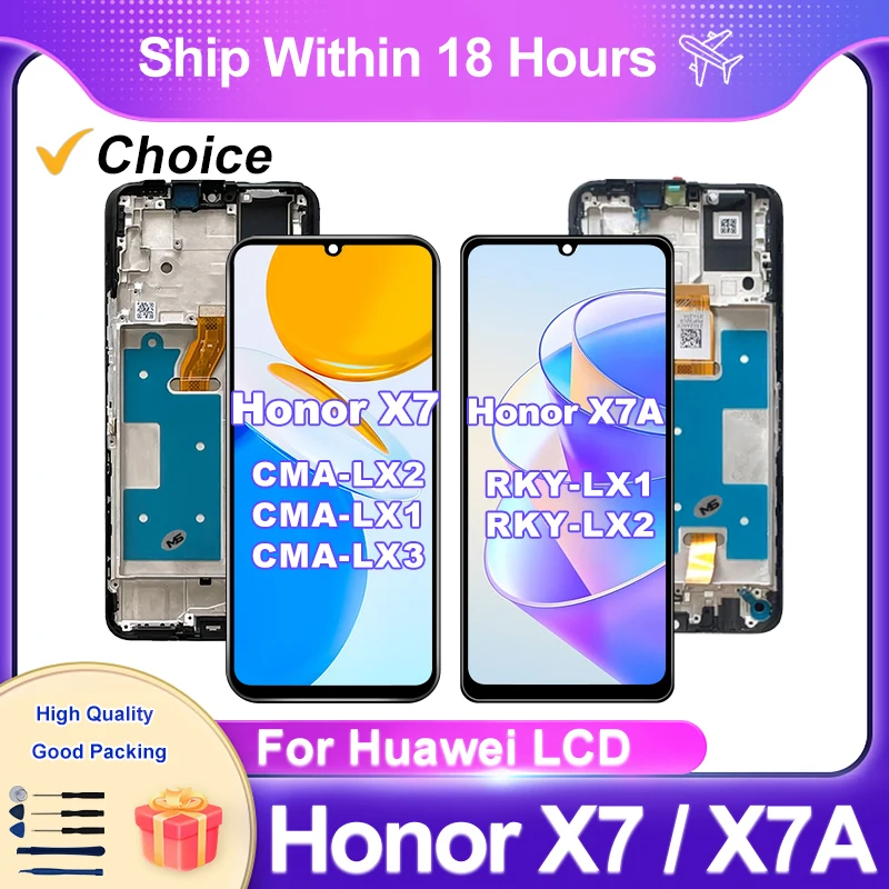 DISPLAY LCD TOUCH SCREEN FRAME per HONOR X7 CMA-LX1 SCHERMO VETRO NERO