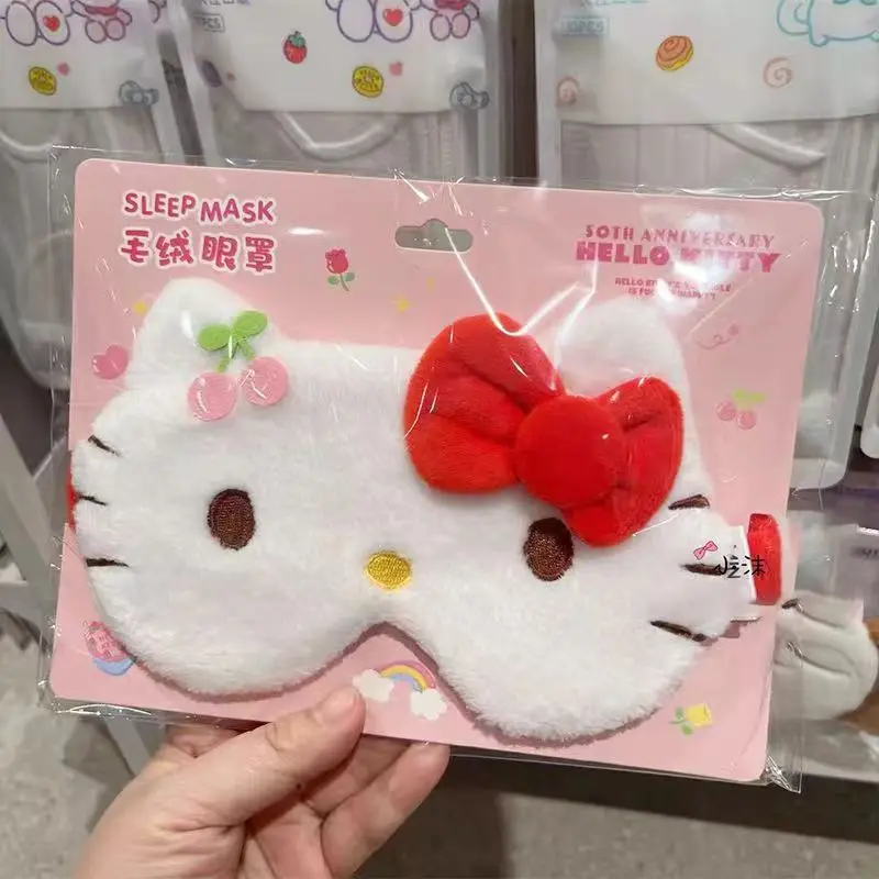 

MINISO Hello Kitty 50th Anniversary Plush Eye Mask for Sleeping to Relieve Fatigue anime Gift cute