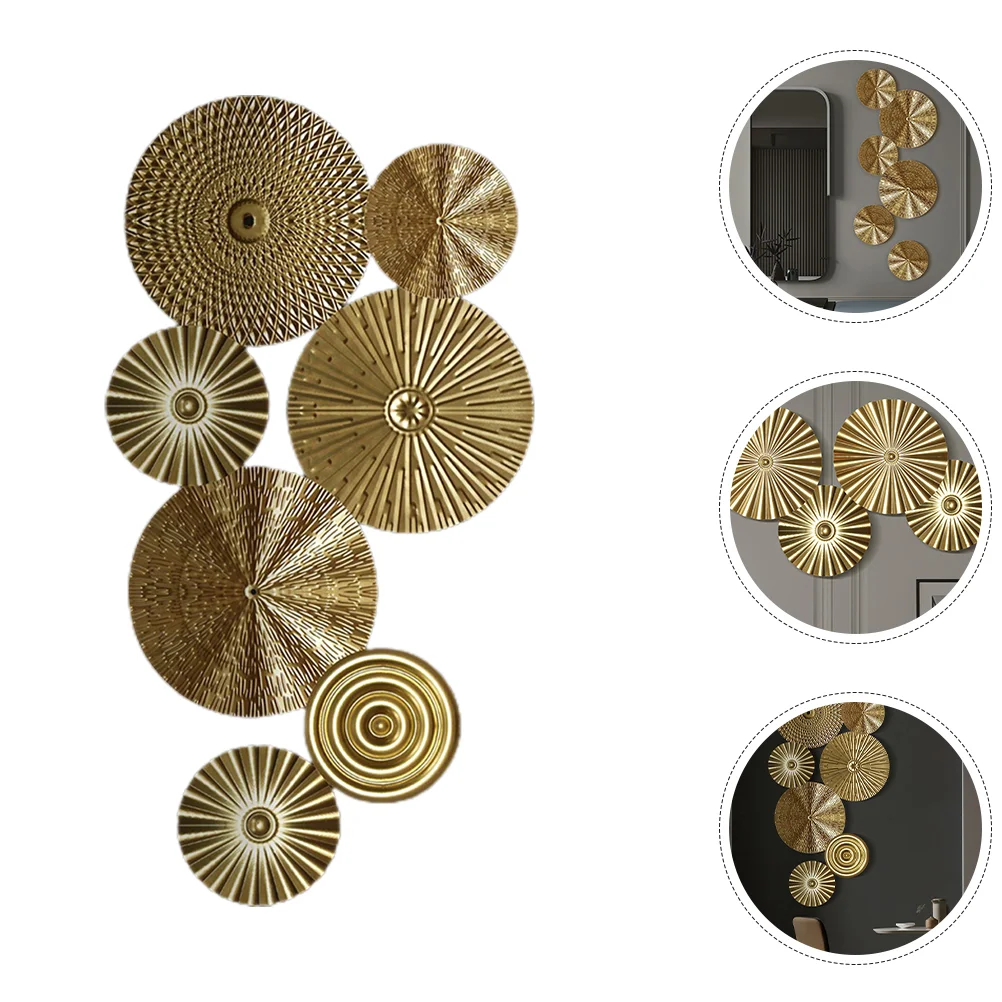 

Light Luxury Gold Wall Hanging Home Decor Sunburst Sculpture Metal Decorations for Living Room